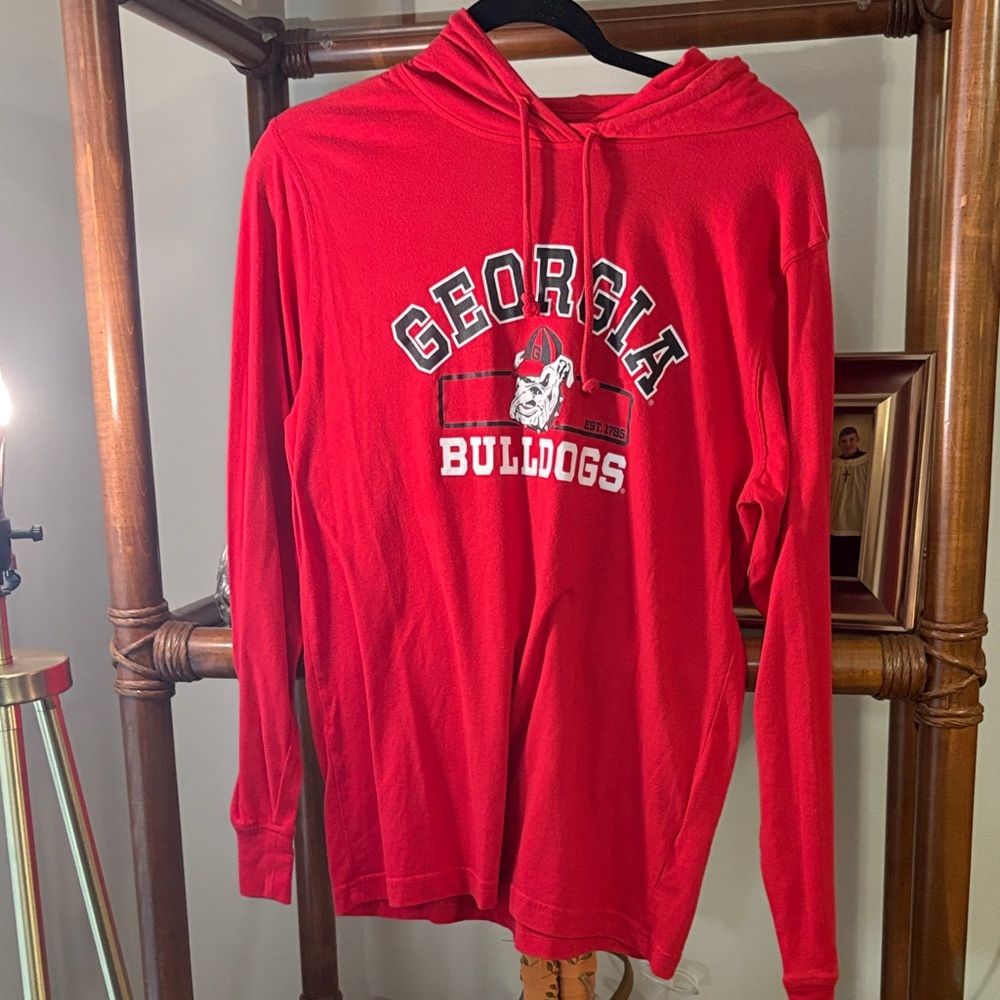 Georgia Bulldogs Red Hooded Long-Sleeve Shirt